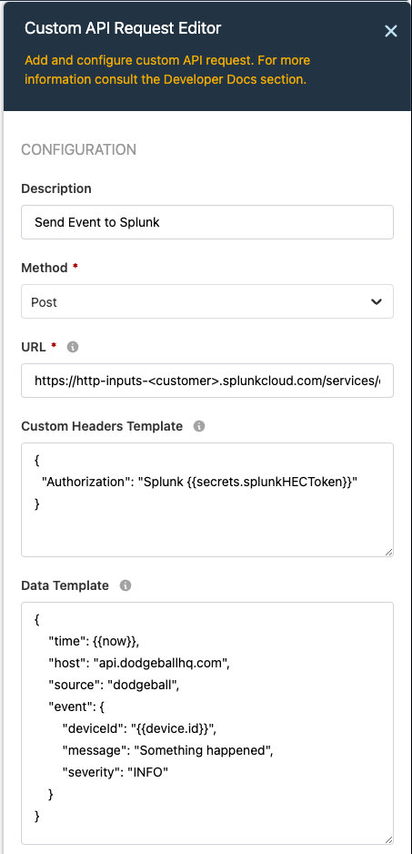 Example Custom API Request Block