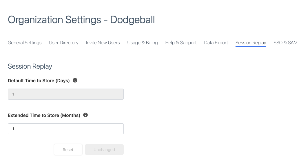 Session Replay Storage Configuration